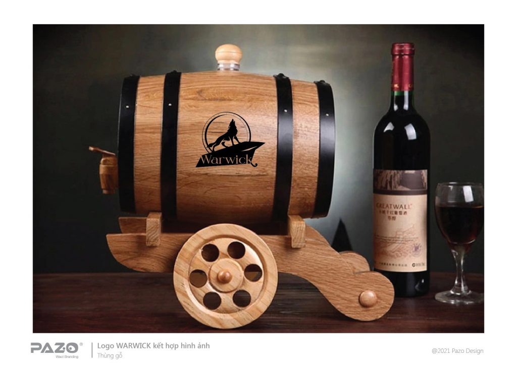 Thiết kế logo thùng ngâm rượu gỗ sồi